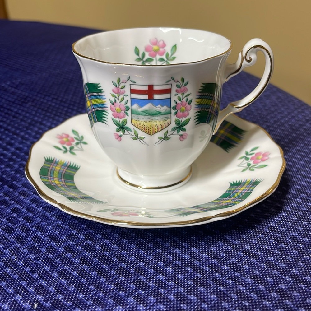 Royal Adderley Alberta Tartan bone china cup & saucer by Ridgeway Potteries